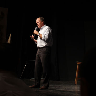 David Magee speaks during Telling Oxford